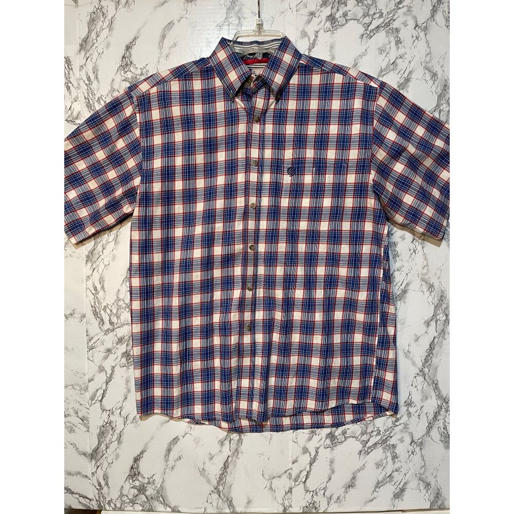 Wrangler George Strait Men's Cowboy Cut Collection Plaid Button-Down Shirt M